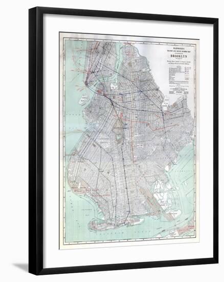 Brooklyn 1920 Transit Map-null-Framed Giclee Print