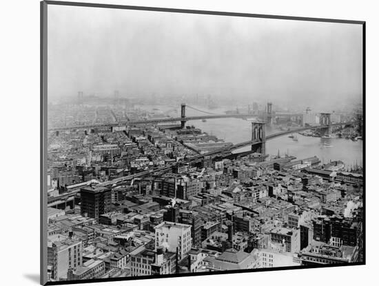 Brooklyn and Bridges over East River-null-Mounted Photographic Print