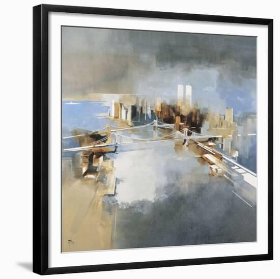 Brooklyn and Manhattan Bridges-Joan Farré-Framed Giclee Print