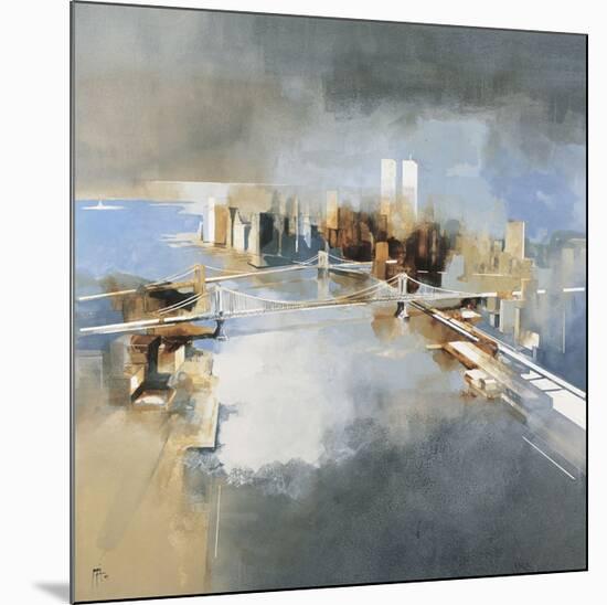 Brooklyn and Manhattan Bridges-Joan Farré-Mounted Giclee Print