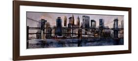 Brooklyn and Manhattan Bridges-Marti Bofarull-Framed Art Print