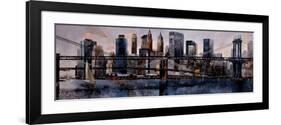 Brooklyn and Manhattan Bridges-Marti Bofarull-Framed Art Print