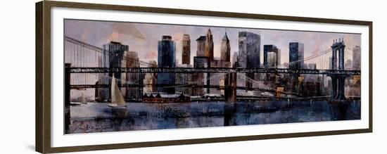 Brooklyn and Manhattan Bridges-Marti Bofarull-Framed Premium Giclee Print