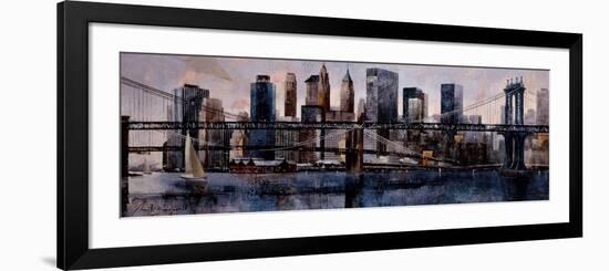 Brooklyn and Manhattan Bridges-Marti Bofarull-Framed Premium Giclee Print