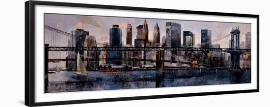 Brooklyn and Manhattan Bridges-Marti Bofarull-Framed Premium Giclee Print