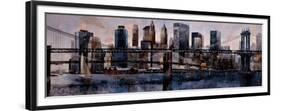 Brooklyn and Manhattan Bridges-Marti Bofarull-Framed Premium Giclee Print