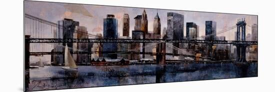 Brooklyn and Manhattan Bridges-Marti Bofarull-Mounted Premium Giclee Print