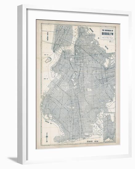 Brooklyn Blueprint-The Vintage Collection-Framed Giclee Print