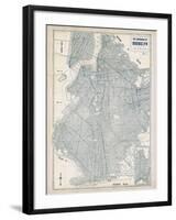 Brooklyn Blueprint-The Vintage Collection-Framed Giclee Print