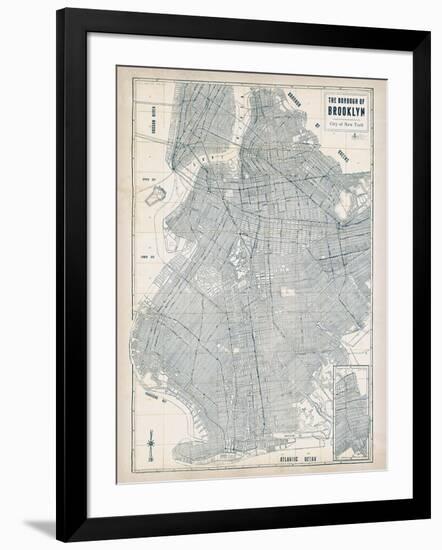 Brooklyn Blueprint-The Vintage Collection-Framed Giclee Print