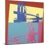 Brooklyn Bridge, 1983 (Blue Bridge/Yellow Background)-Andy Warhol-Mounted Art Print