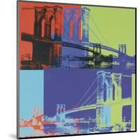 Brooklyn Bridge, 1983 (orange, blue, lime)-Andy Warhol-Mounted Art Print