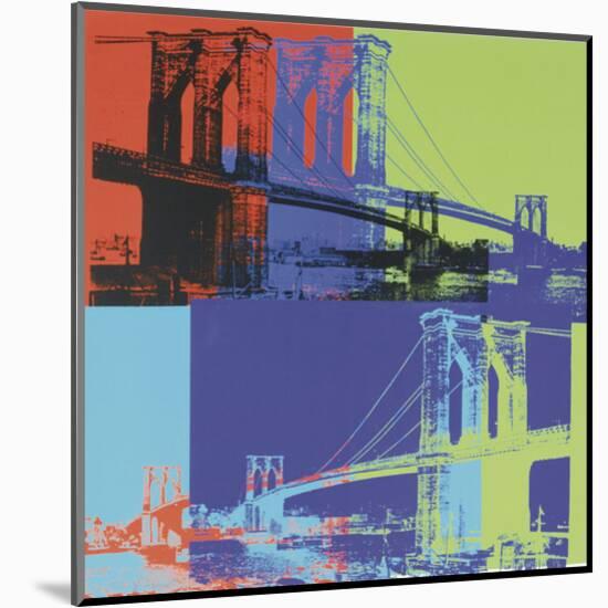 Brooklyn Bridge, 1983 (orange, blue, lime)-Andy Warhol-Mounted Art Print