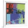 Brooklyn Bridge, 1983 (orange, blue, lime)-Andy Warhol-Framed Art Print