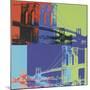 Brooklyn Bridge, 1983 (orange, blue, lime)-Andy Warhol-Mounted Art Print