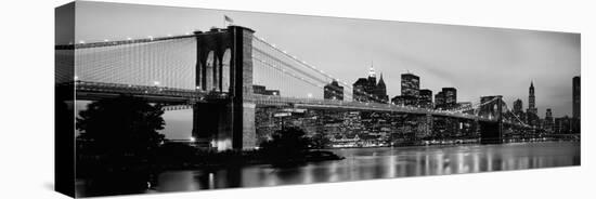 Brooklyn Bridge across the East River at Dusk, Manhattan, New York City, New York State, USA-null-Stretched Canvas