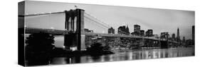 Brooklyn Bridge across the East River at Dusk, Manhattan, New York City, New York State, USA-null-Stretched Canvas