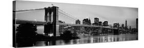 Brooklyn Bridge across the East River at Dusk, Manhattan, New York City, New York State, USA-null-Stretched Canvas