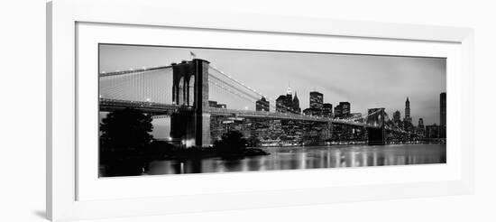 Brooklyn Bridge across the East River at Dusk, Manhattan, New York City, New York State, USA-null-Framed Photographic Print