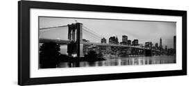 Brooklyn Bridge across the East River at Dusk, Manhattan, New York City, New York State, USA-null-Framed Photographic Print