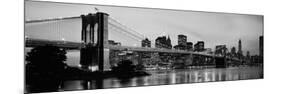 Brooklyn Bridge across the East River at Dusk, Manhattan, New York City, New York State, USA-null-Mounted Photographic Print