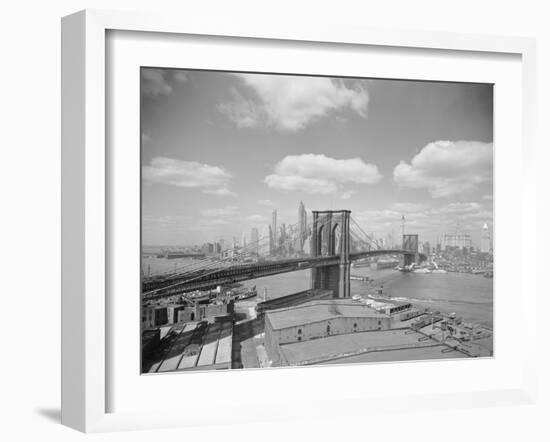 Brooklyn Bridge and City Skyline-Philip Gendreau-Framed Photographic Print