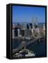 Brooklyn Bridge and East River, NYC-Mark Gibson-Framed Stretched Canvas