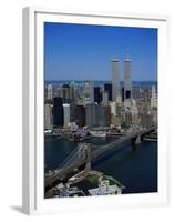 Brooklyn Bridge and East River, NYC-Mark Gibson-Framed Premium Photographic Print