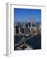 Brooklyn Bridge and East River, NYC-Mark Gibson-Framed Photographic Print