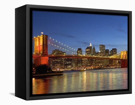 Brooklyn Bridge and East River-Alan Schein-Framed Stretched Canvas