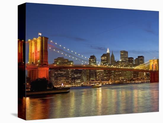 Brooklyn Bridge and East River-Alan Schein-Stretched Canvas