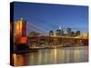 Brooklyn Bridge and East River-Alan Schein-Stretched Canvas