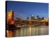 Brooklyn Bridge and East River-Alan Schein-Stretched Canvas