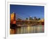 Brooklyn Bridge and East River-Alan Schein-Framed Photographic Print