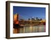 Brooklyn Bridge and East River-Alan Schein-Framed Photographic Print