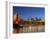 Brooklyn Bridge and East River-Alan Schein-Framed Photographic Print