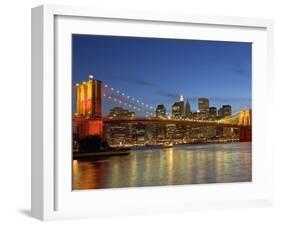 Brooklyn Bridge and East River-Alan Schein-Framed Photographic Print