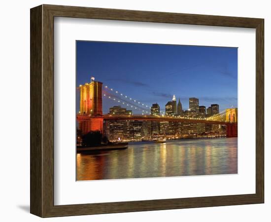 Brooklyn Bridge and East River-Alan Schein-Framed Photographic Print