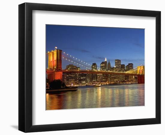 Brooklyn Bridge and East River-Alan Schein-Framed Photographic Print