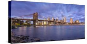 Brooklyn Bridge and Lower Manhattan/Downtown, New York City, New York, USA-Jon Arnold-Stretched Canvas