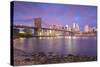 Brooklyn Bridge and Lower Manhattan/Downtown, New York City, New York, USA-Jon Arnold-Stretched Canvas