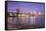 Brooklyn Bridge and Lower Manhattan/Downtown, New York City, New York, USA-Jon Arnold-Framed Stretched Canvas