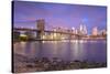 Brooklyn Bridge and Lower Manhattan/Downtown, New York City, New York, USA-Jon Arnold-Stretched Canvas