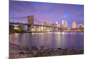 Brooklyn Bridge and Lower Manhattan/Downtown, New York City, New York, USA-Jon Arnold-Mounted Photographic Print