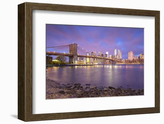 Brooklyn Bridge and Lower Manhattan/Downtown, New York City, New York, USA-Jon Arnold-Framed Photographic Print