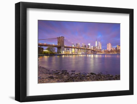 Brooklyn Bridge and Lower Manhattan/Downtown, New York City, New York, USA-Jon Arnold-Framed Photographic Print