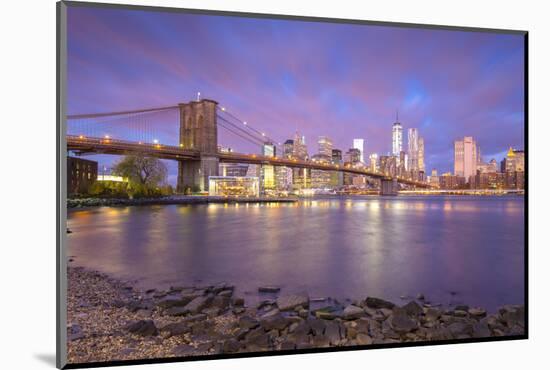 Brooklyn Bridge and Lower Manhattan/Downtown, New York City, New York, USA-Jon Arnold-Mounted Photographic Print