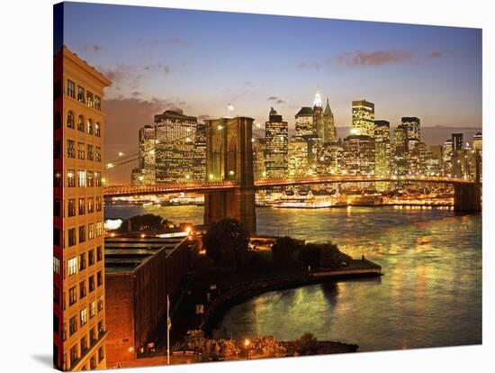 Brooklyn Bridge and Lower Manhattan From Brooklyn-Alan Schein-Stretched Canvas