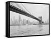 Brooklyn Bridge and Lower Manhattan, New York, New York-Tony Camerano-Framed Stretched Canvas