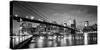 Brooklyn Bridge and Lower Manhattan skyline at dawn City-Ed Hasler-Stretched Canvas
